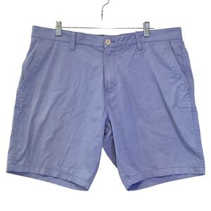 Charleston Threads Periwinkle Blue Chino Shorts Sz 38 Cotton Spandex Flat Front